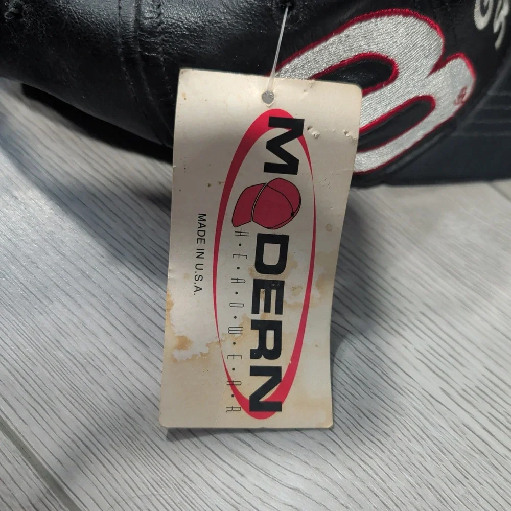 Vintage Modern Headwear‎ Hat Black Leather Dale Earnhardt GM NASCAR Racing USA